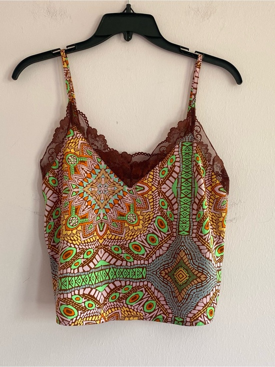 Forever 21 Tops - NEW Forever 21 Multi-Color Mosaic Boho Lace Trim Cami size small